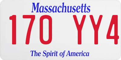 MA license plate 170YY4