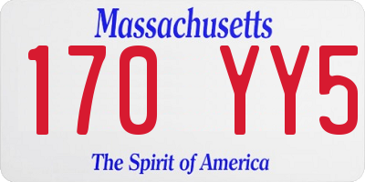 MA license plate 170YY5