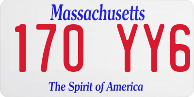 MA license plate 170YY6