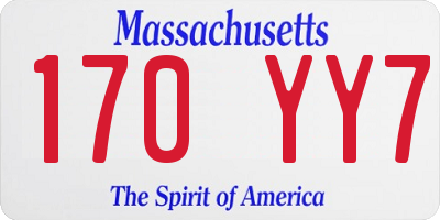 MA license plate 170YY7