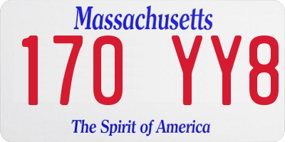 MA license plate 170YY8