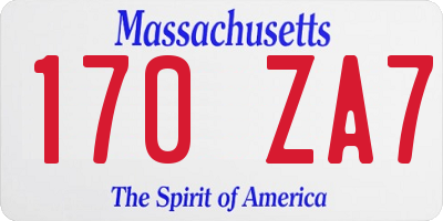 MA license plate 170ZA7