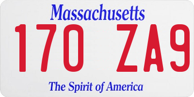 MA license plate 170ZA9