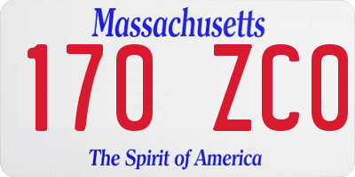 MA license plate 170ZC0