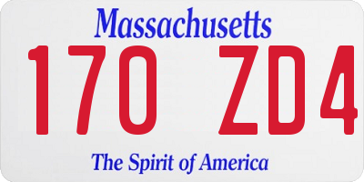 MA license plate 170ZD4