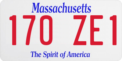 MA license plate 170ZE1