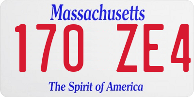 MA license plate 170ZE4