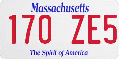 MA license plate 170ZE5