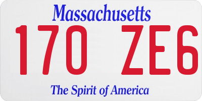 MA license plate 170ZE6
