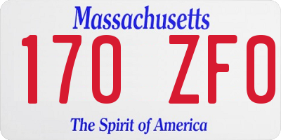 MA license plate 170ZF0