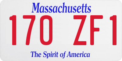 MA license plate 170ZF1