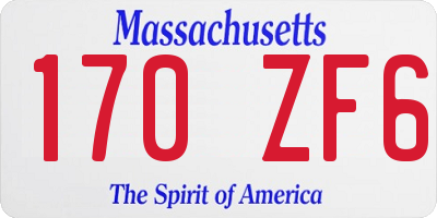 MA license plate 170ZF6