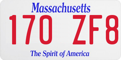 MA license plate 170ZF8