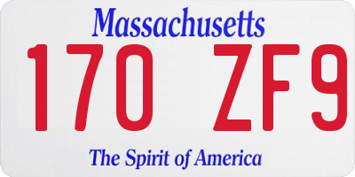 MA license plate 170ZF9