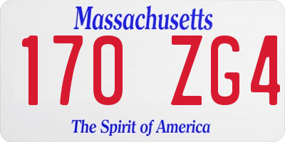 MA license plate 170ZG4