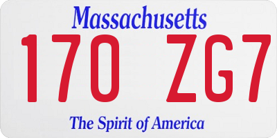 MA license plate 170ZG7