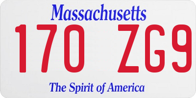 MA license plate 170ZG9