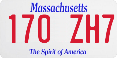 MA license plate 170ZH7
