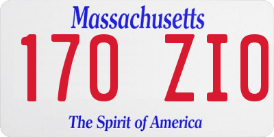 MA license plate 170ZI0