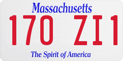 MA license plate 170ZI1