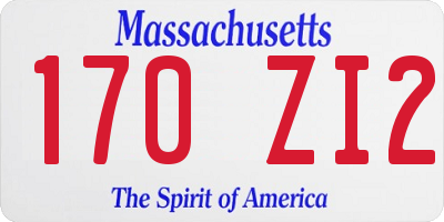 MA license plate 170ZI2