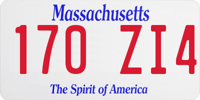 MA license plate 170ZI4