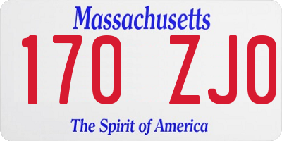 MA license plate 170ZJ0