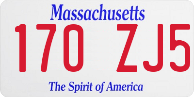 MA license plate 170ZJ5
