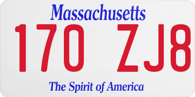 MA license plate 170ZJ8