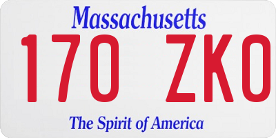 MA license plate 170ZK0