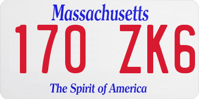 MA license plate 170ZK6
