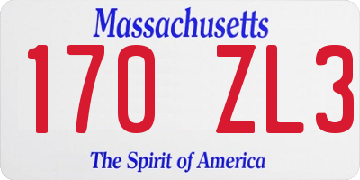 MA license plate 170ZL3