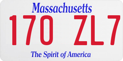 MA license plate 170ZL7