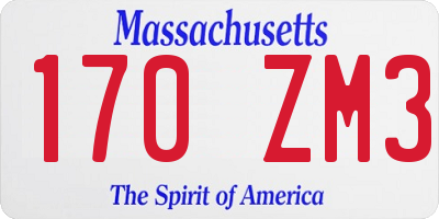 MA license plate 170ZM3