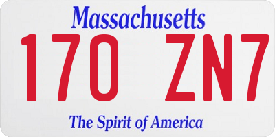 MA license plate 170ZN7