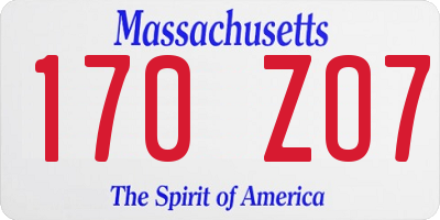 MA license plate 170ZO7