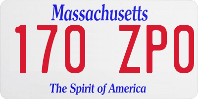MA license plate 170ZP0