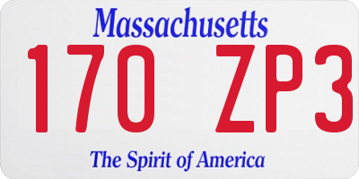 MA license plate 170ZP3