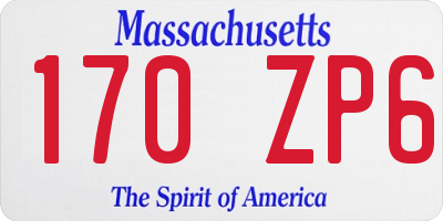MA license plate 170ZP6