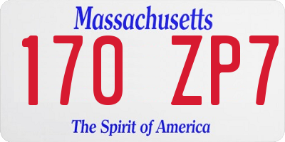 MA license plate 170ZP7