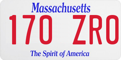 MA license plate 170ZR0