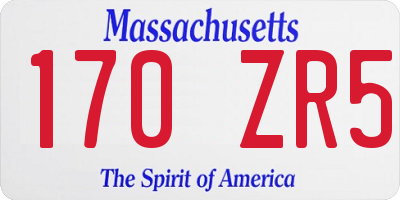 MA license plate 170ZR5