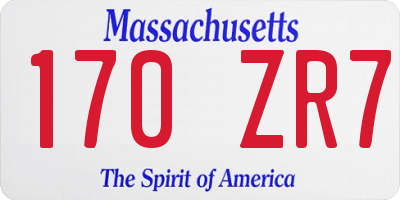 MA license plate 170ZR7