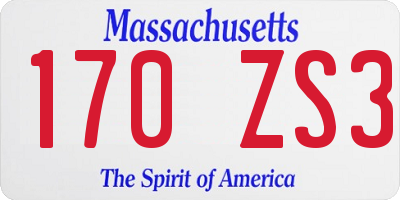 MA license plate 170ZS3