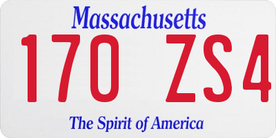 MA license plate 170ZS4