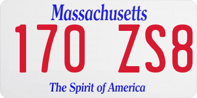 MA license plate 170ZS8