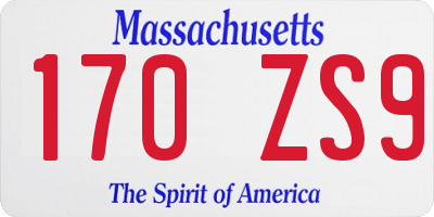 MA license plate 170ZS9