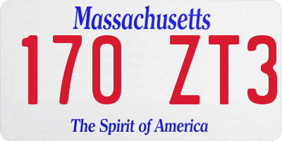 MA license plate 170ZT3