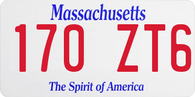 MA license plate 170ZT6