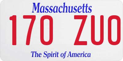 MA license plate 170ZU0